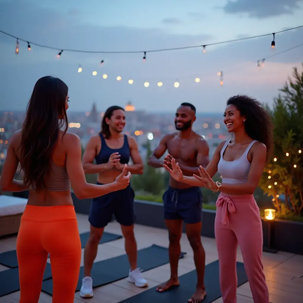 Mujer en posición de "puente" para trabajar la fuerza del abdomen.